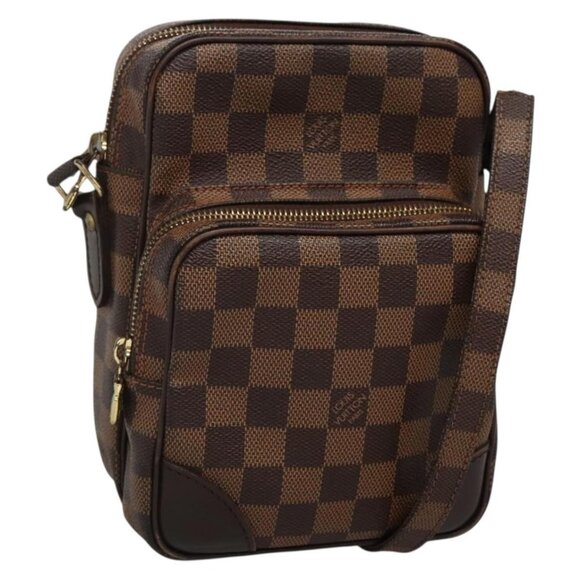 LOUIS VUITTON Damier Ebene Amazon Shoulder Bag SPO LV Auth - Picture 1 of 16
